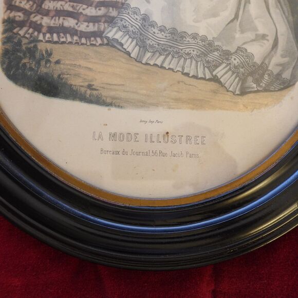 Leroy Imp Paris Oval Framed Print La Mode Illustree Bureaux Du Journal * - Picture 5 of 14